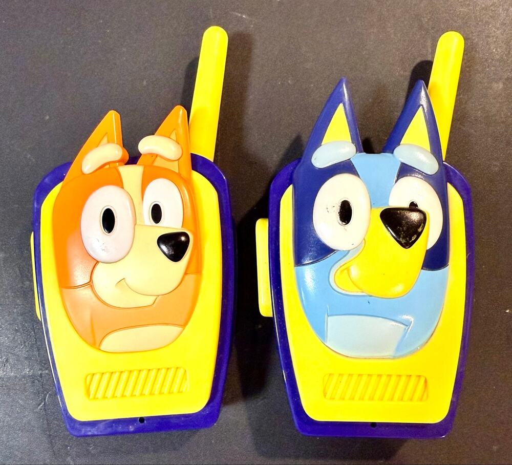 Bluey Walkie Talkies, shaped like Bluey and Bingo works